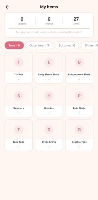 Dresr wardrobe management screen